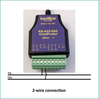 2-wire connection of ComProbe RS-422/485