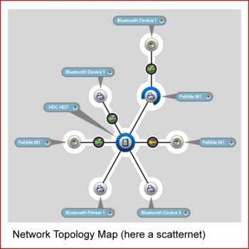 Network Topology Map (here a scatternet)